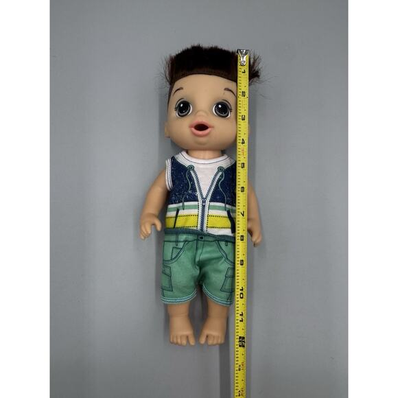 Hasbro Baby Alive Sweet Spoonfuls Baby Brunnette E0587  Baby Alive Sweet Spoonful BOY Doll BROWN Hair Brunette Hasbro 2017 W/Outfit 12”